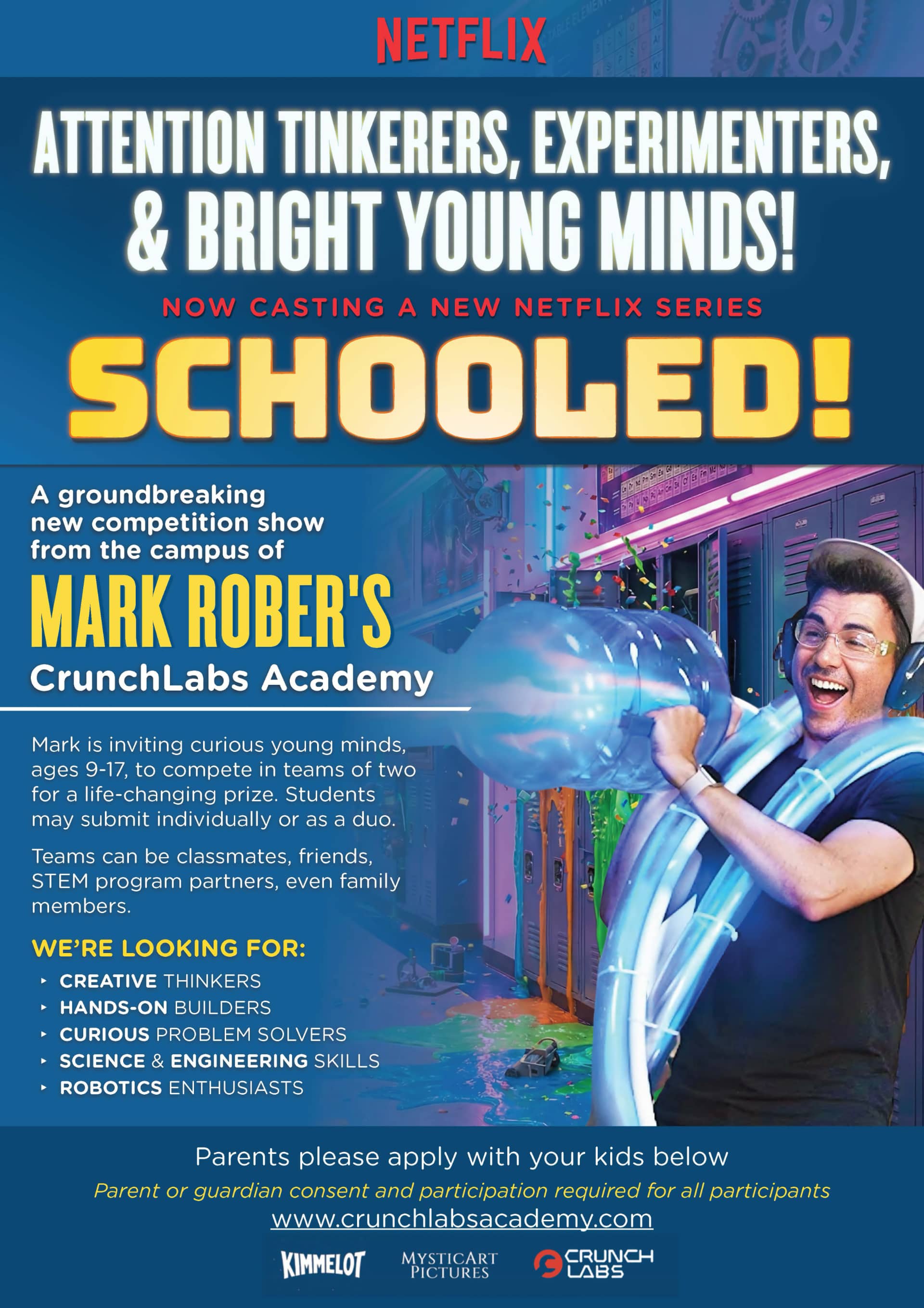 SCHOOLED Netflix Casting Flyer - Read details about the competition show